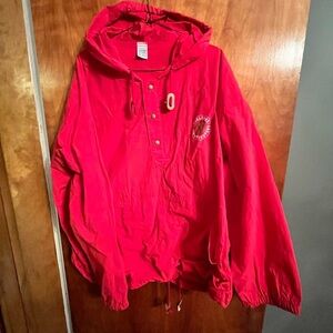 Marlboro Country Store Men Red Long Sleeve Hooded Windbreaker Jackets Vintage XL